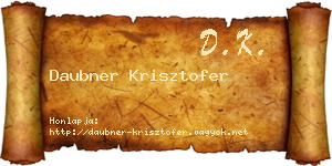 Daubner Krisztofer névjegykártya